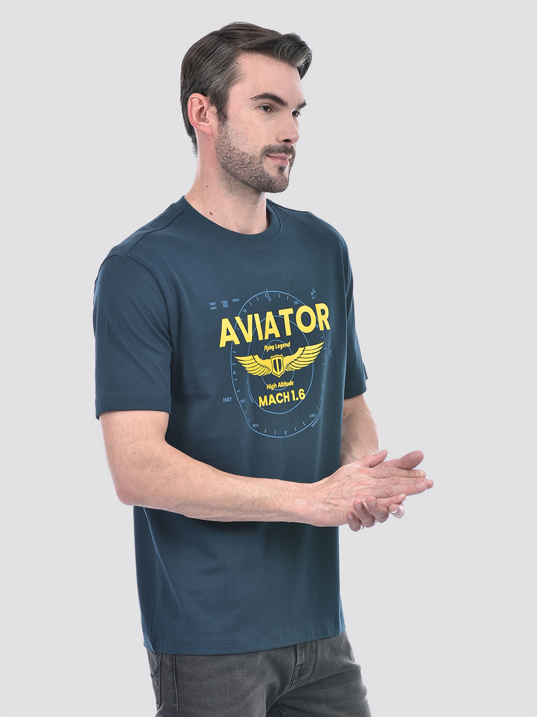 Numero Uno Men Navy Aviator Graphic T-Shirt